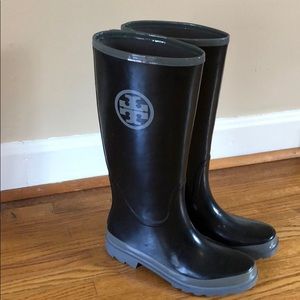Tory Burch Black Rain Boots-Size 9!